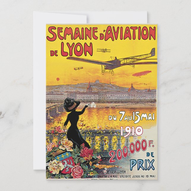 Vintage Travel, Aviation Aeroplanes, Lyon, France (Front)