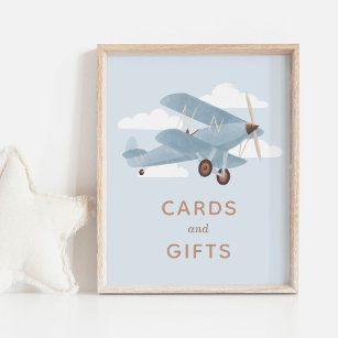 Vintage Travel Baby Shower Cards and Gifts Poster