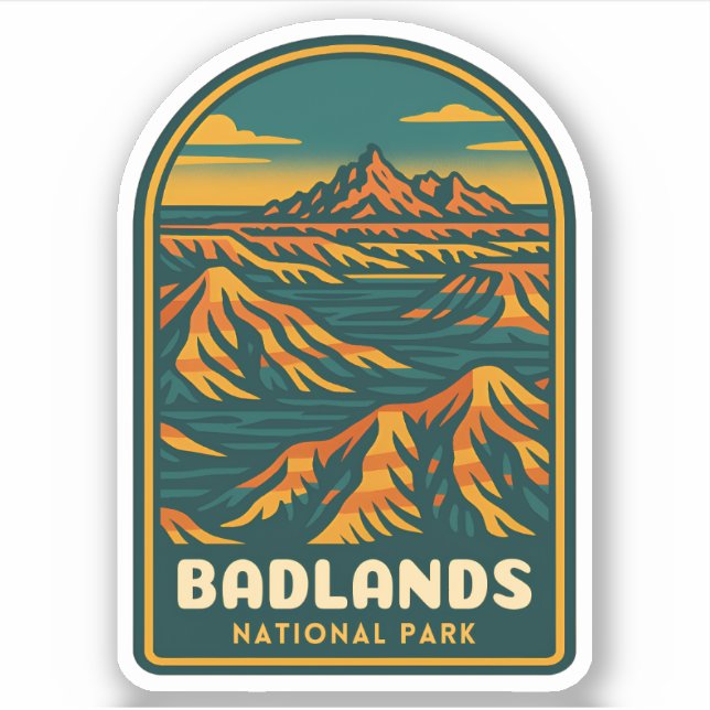 Vintage Travel Badlands National Park Retro Scenic (Front)