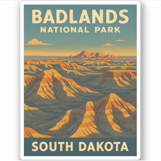 Vintage Travel Badlands National Park South Dakota (Front)