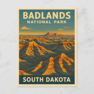 Vintage Travel Badlands National Park South Dakota Postcard