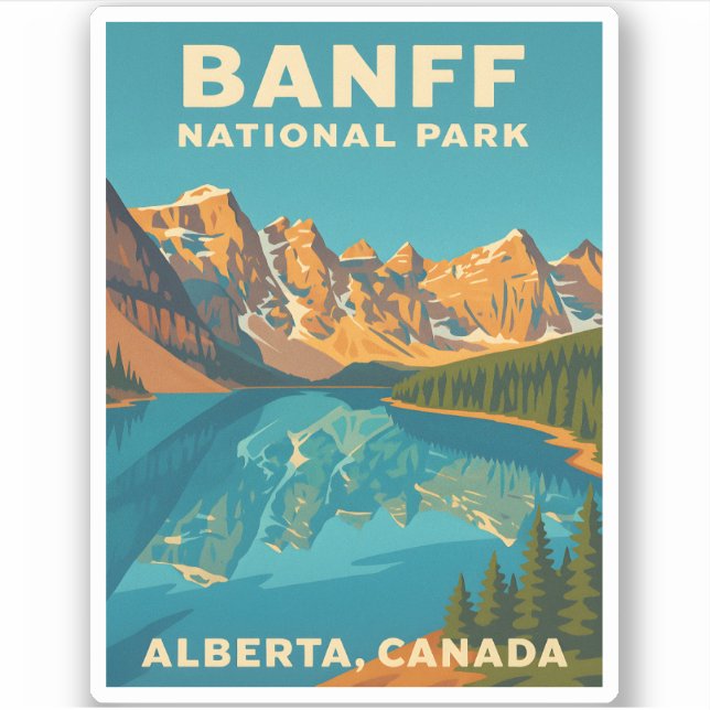 Vintage Travel Banff National Park Retro Scenic (Front)