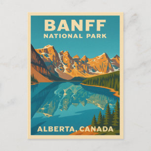 Vintage Travel Banff National Park Retro Scenic Postcard