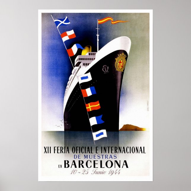 Vintage travel, Barcelona International Fair Poster (Front)