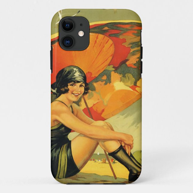Vintage Travel Beach Poster iPhone covers (Back)