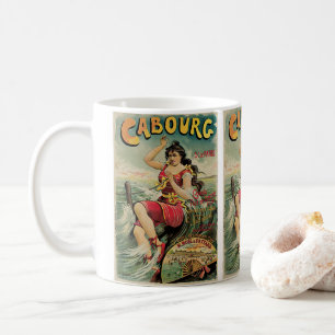 Vintage Travel, Beach Resort, Cabourg France Coffee Mug