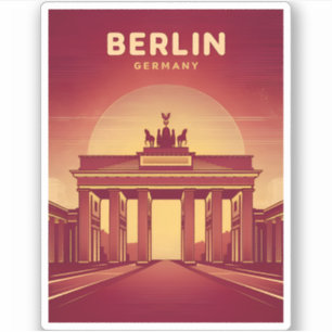 Vintage Travel Berlin Brandenburg Gate Germany
