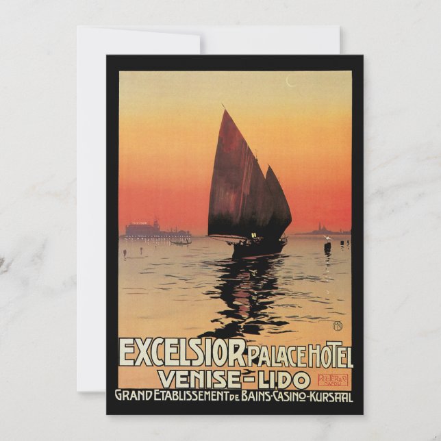 Vintage Travel, Boats at Excelsior Palace Venice (Front)