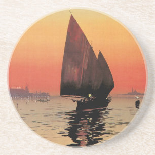 Vintage Travel, Boats at Excelsior Palace Venice Coaster