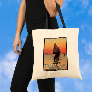 Vintage Travel, Boats at Excelsior Palace Venice Tote Bag