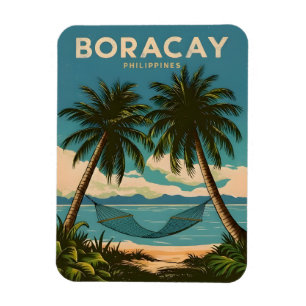 Vintage Travel Boracay Philippines Retro Scenic Magnet
