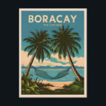 Vintage Travel Boracay Philippines Retro Scenic Postcard<br><div class="desc">Experience the tropical paradise of Boracay,  Philippines with this unique retro travel-inspired design. Infused with nostalgic vibes and vintage charm,  this design captures the essence of Boracay's timeless allure in a retro aesthetic reminiscent of classic travel posters from yesteryear.</div>
