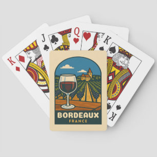 Vintage Travel Bordeaux France Vineyard Retro Playing Cards