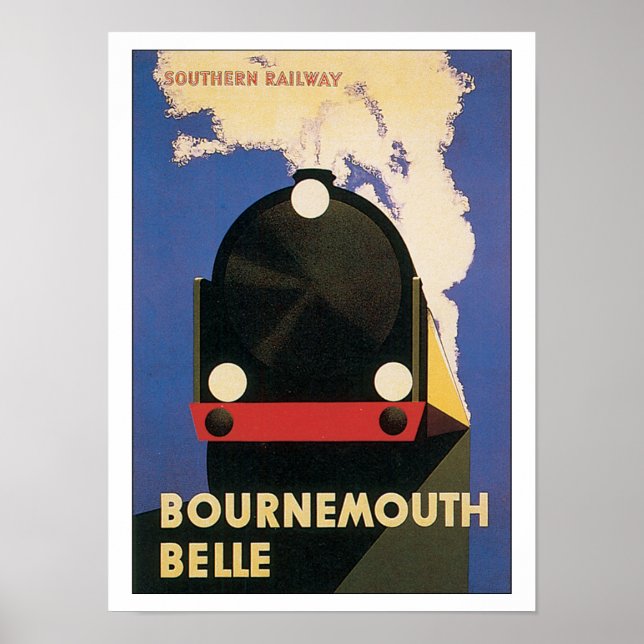 Vintage Travel Bournemouth Belle Train Poster (Front)