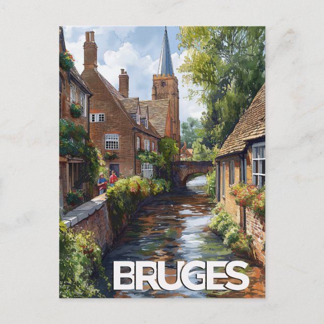Vintage Travel Bruges Postcard (Front)