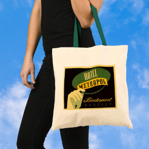 Vintage Travel Budapest Hungary Bellhop Hat Tote Bag