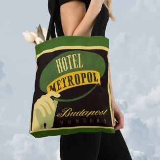 Vintage Travel Budapest Hungary Bellhop Hat Tote Bag