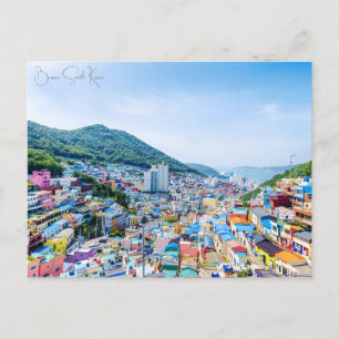 Vintage travel Busan South Korea Vacation retro  Postcard