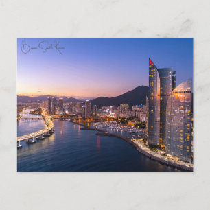 Vintage travel Busan South Korea Vacation retro  Postcard