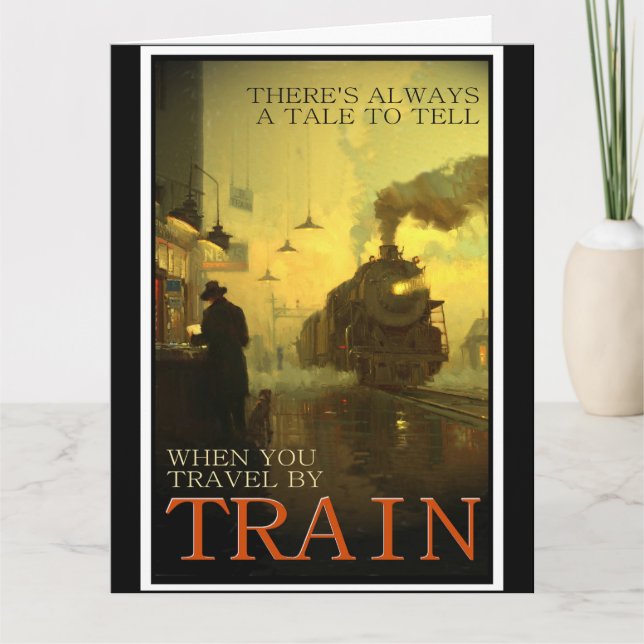 Vintage Travel By Train Card (Front)