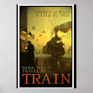 Vintage Travel By Train   Poster