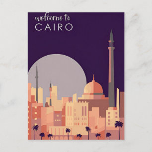 vintage travel Cairo Egypt Pyramids & Sphinx Giza Postcard