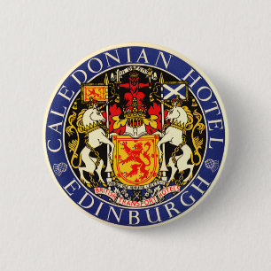 Vintage Travel Caledonian Hotel Edinburgh Scotland 6 Cm Round Badge