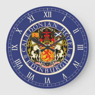 Vintage Travel Caledonian Hotel Edinburgh Scotland Large Clock