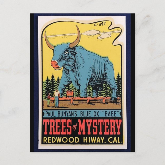 Vintage travel - California Trees of Mystery Postcard (Front)