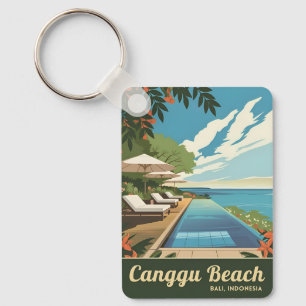 Vintage Travel Canggu Bali Indonesia Retro Scenic Key Ring