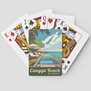 Vintage Travel Canggu Bali Indonesia Retro Scenic Playing Cards