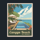 Vintage Travel Canggu Bali Indonesia Retro Scenic Postcard<br><div class="desc">Experience the laid-back charm of Bali’s coast with this retro travel-inspired design. Infused with nostalgia and vintage charm,  this piece captures Canggu's lush tropical landscapes and laid back vibe in a retro minimalist style that combines mid-century aesthetics with a modern twist.</div>
