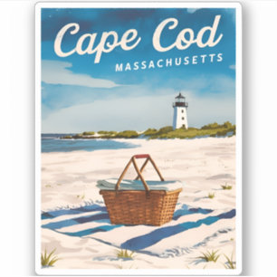 Vintage Travel Cape Cod Massachusetts Beach Retro