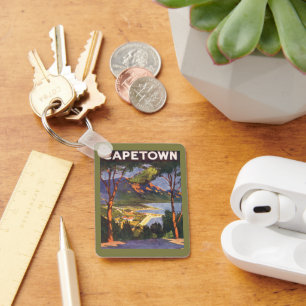 Vintage Travel, Cape Town, a City in South Africa Key Ring