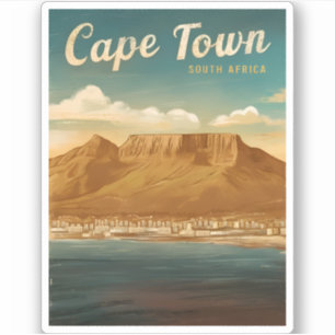 Vintage Travel Cape Town South Africa Retro Scenic