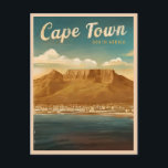 Vintage Travel Cape Town South Africa Retro Scenic Postcard<br><div class="desc">Step into the vibrant beauty and rich history of Cape Town with this captivating retro travel-inspired postcard. Infused with nostalgia and vintage charm, this design captures Cape Town's iconic Table Mountain in a retro aesthetic reminiscent of classic travel posters from yesteryear.</div>