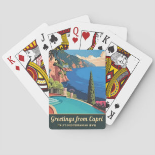 Vintage Travel Capri Italy Seaside Retro Scenic Playing Cards