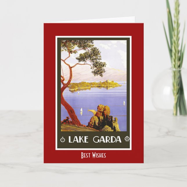 Vintage Travel Card Lake Garda Italy (Front)