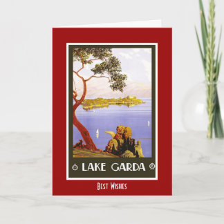 Vintage Travel Card Lake Garda Italy