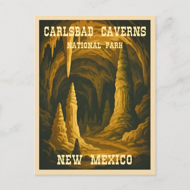 Vintage Travel Carlsbad Caverns National Park Postcard (Front)
