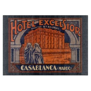 Vintage Travel, Casablanca in Morocco, Africa Cutting Board