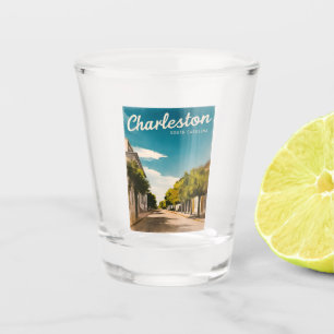 Vintage Travel Charleston South Carolina Retro Shot Glass