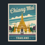 Vintage Travel Chiang Mai Thailand Retro Graphic Postcard<br><div class="desc">Step into the cultural heart of Thailand with this vintage travel-inspired design featuring Chiang Mai. Drawing inspiration from the city's rich heritage,   and stunning temples,  this design captures the essence of Chiang Mai's timeless charm in a retro aesthetic reminiscent of classic travel posters.</div>