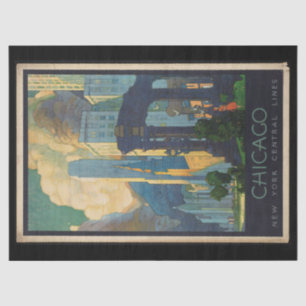 Vintage Travel Chicago to New York Central Lines Tissue Paper