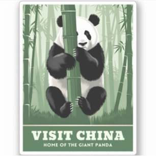 Vintage Travel China Panda Wildlife Nature Retro