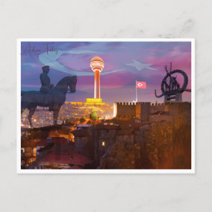 Vintage travel city Ankara Turkey vacation retro  Postcard