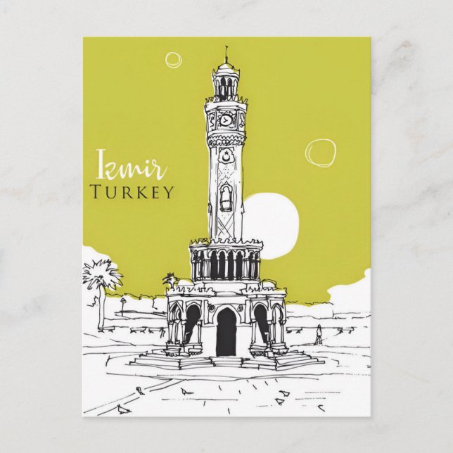 Vintage travel city Izmir Turkey Ephesus Acropolis Postcard (Front)