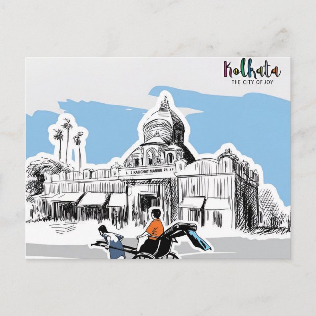 Vintage travel city kolkata India Calcutta RETRO  Postcard (Front)