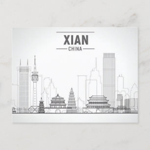 Vintage travel city Xian China Chinese RETRO Postcard