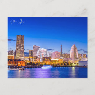 Vintage travel city Yokohama Japan vacation retro Postcard
